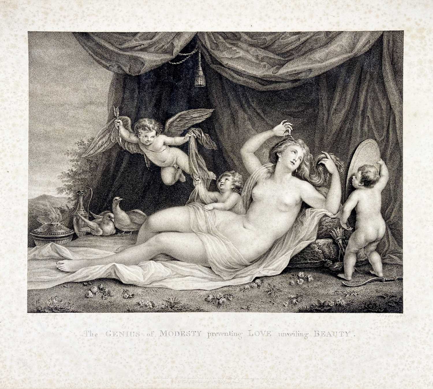 THOMAS RYDER I (1746-1810). 'The Genius of Modesty preventing Love unveiling Beauty,' by Laurence J. - Image 2 of 9