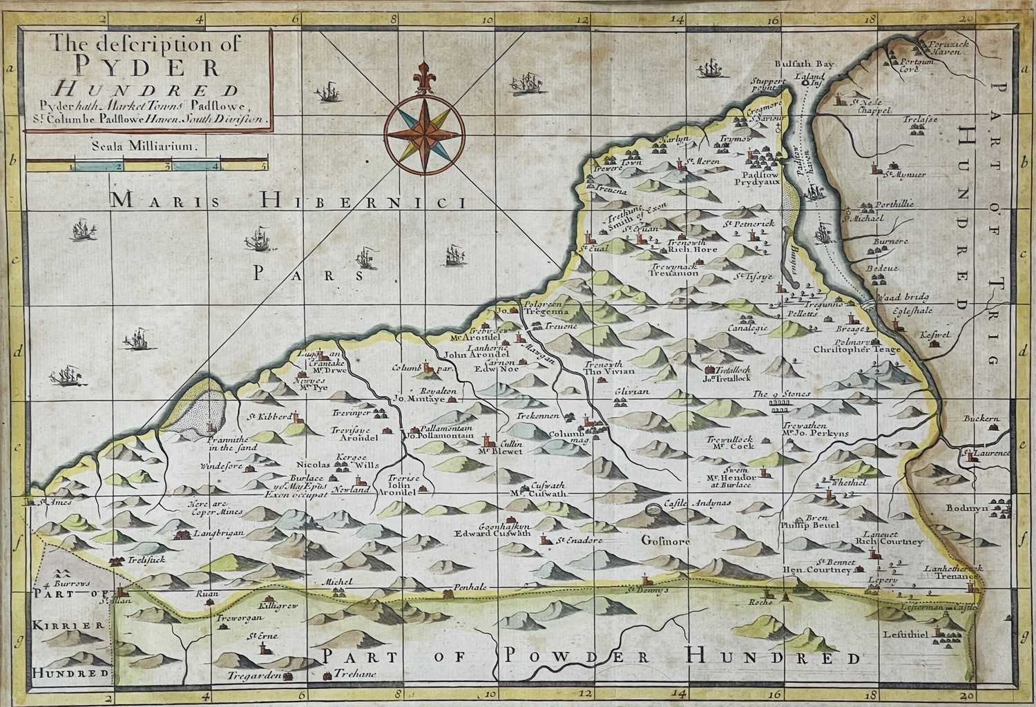 JOHN NORDEN. 'Speculi Brittanniae pars,' four framed and glazed 'Hundred's' engraved maps, Trig, - Image 8 of 13