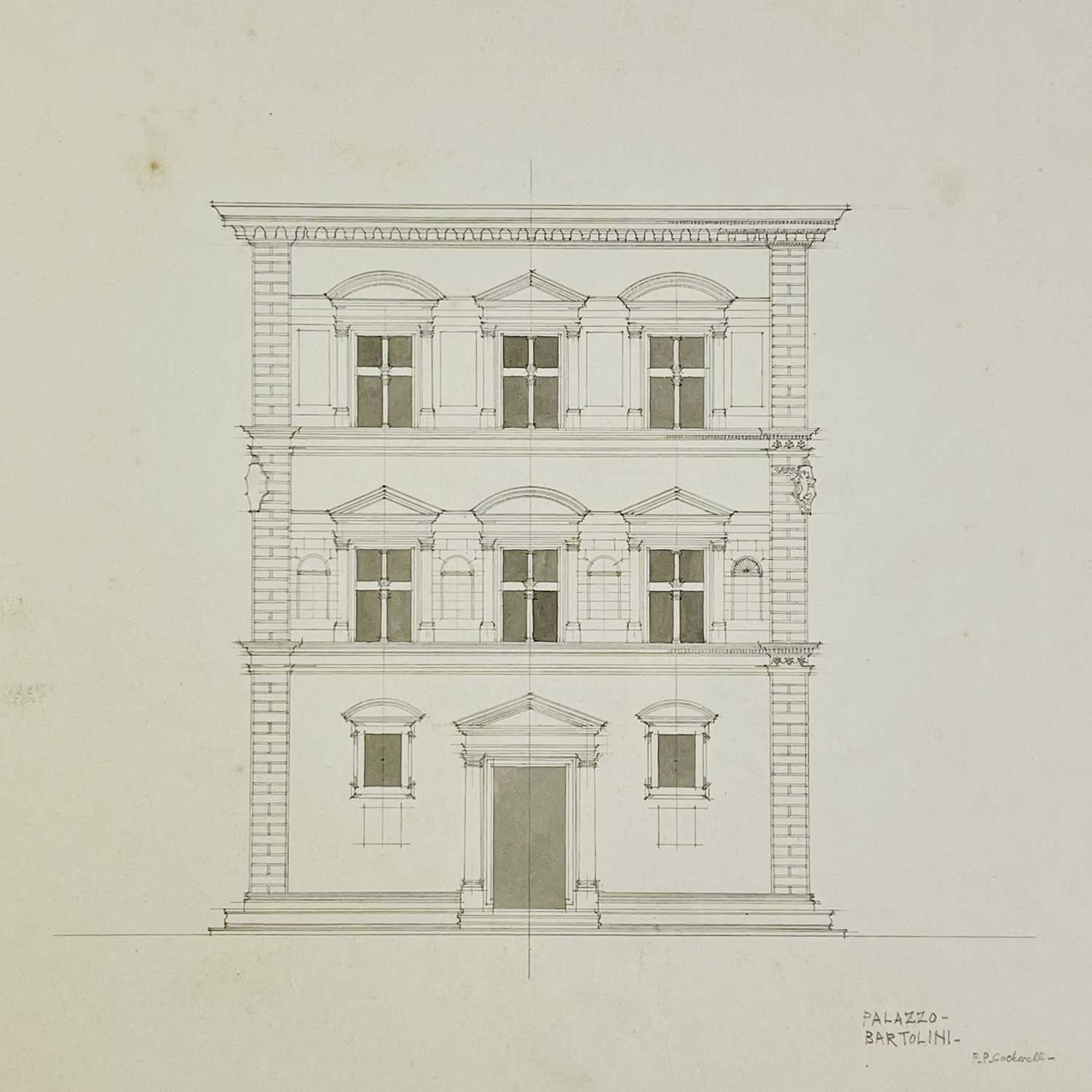 Frederick Pepys COCKERELL (1833-1878) Palazzo - Bartolini Architectural study in graphite The