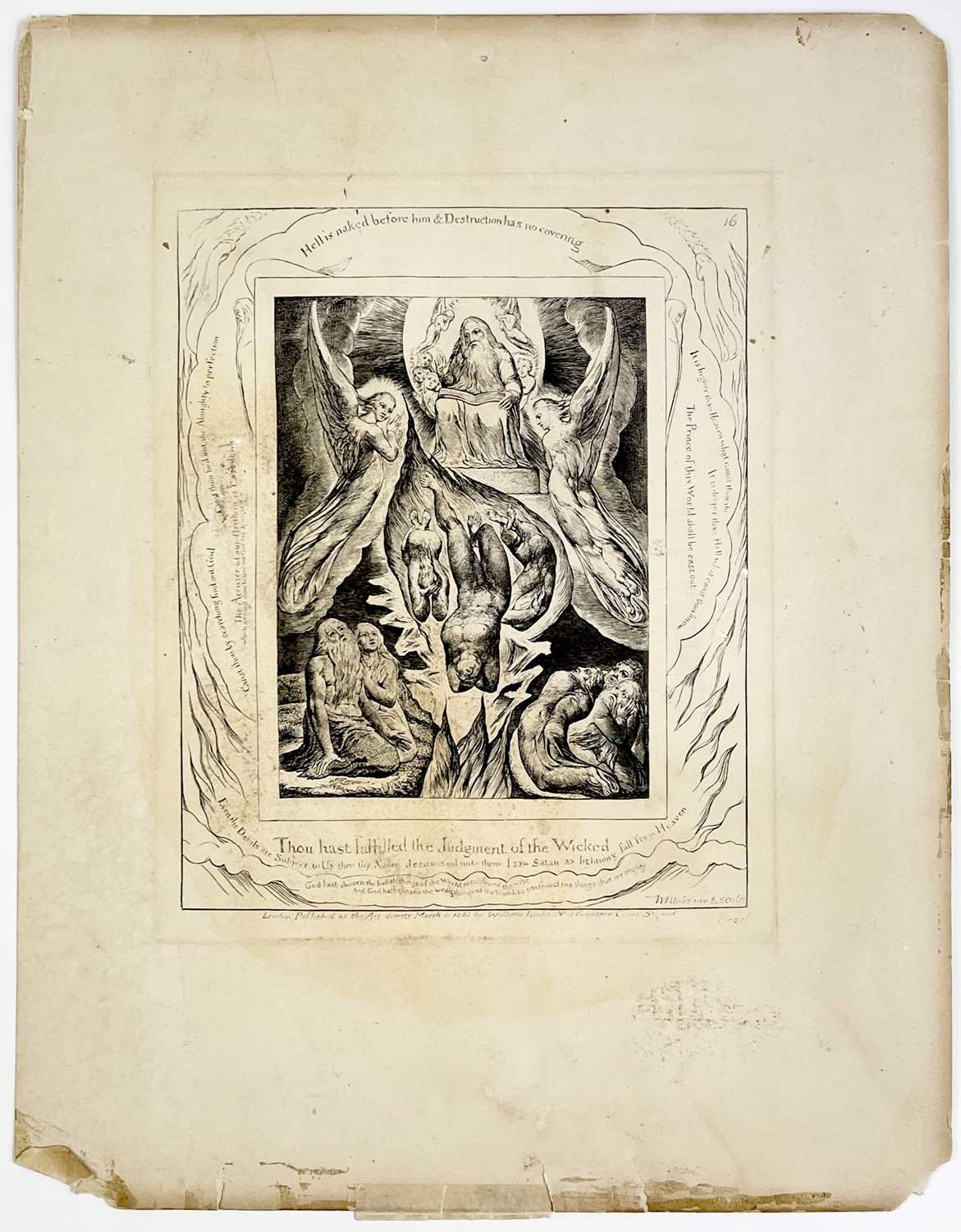 William Blake (1757-1827) Thou hast fulfilled the Judgement of the Wicked, 1825 Engraved plate, with - Image 2 of 2