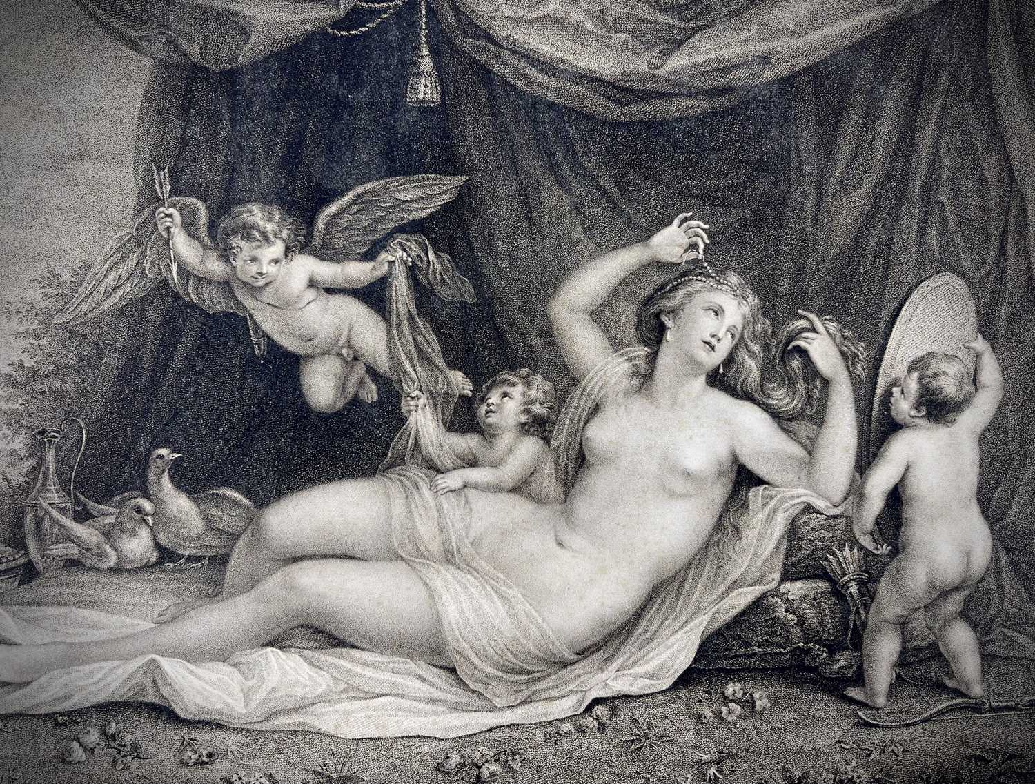 THOMAS RYDER I (1746-1810). 'The Genius of Modesty preventing Love unveiling Beauty,' by Laurence J.