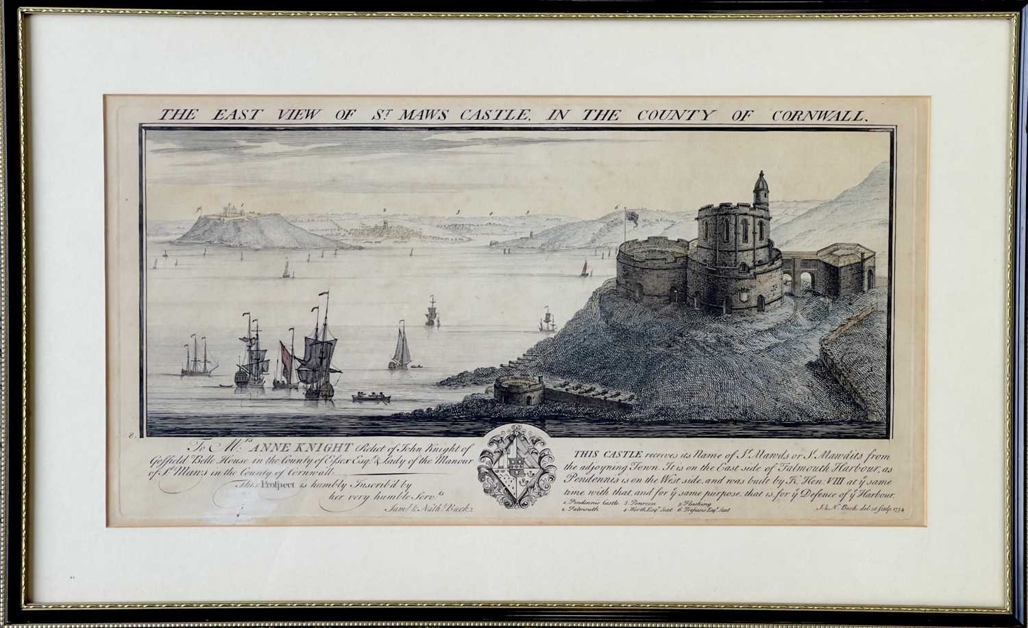 CORNWALL INTEREST: 'The East View of St Maws Castle in the County of Cornwall,' by Samuel and - Image 2 of 3