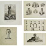 CORNWALL INTEREST. Five bookplates of various ancient Cornish crosses, mounted on card. (5)