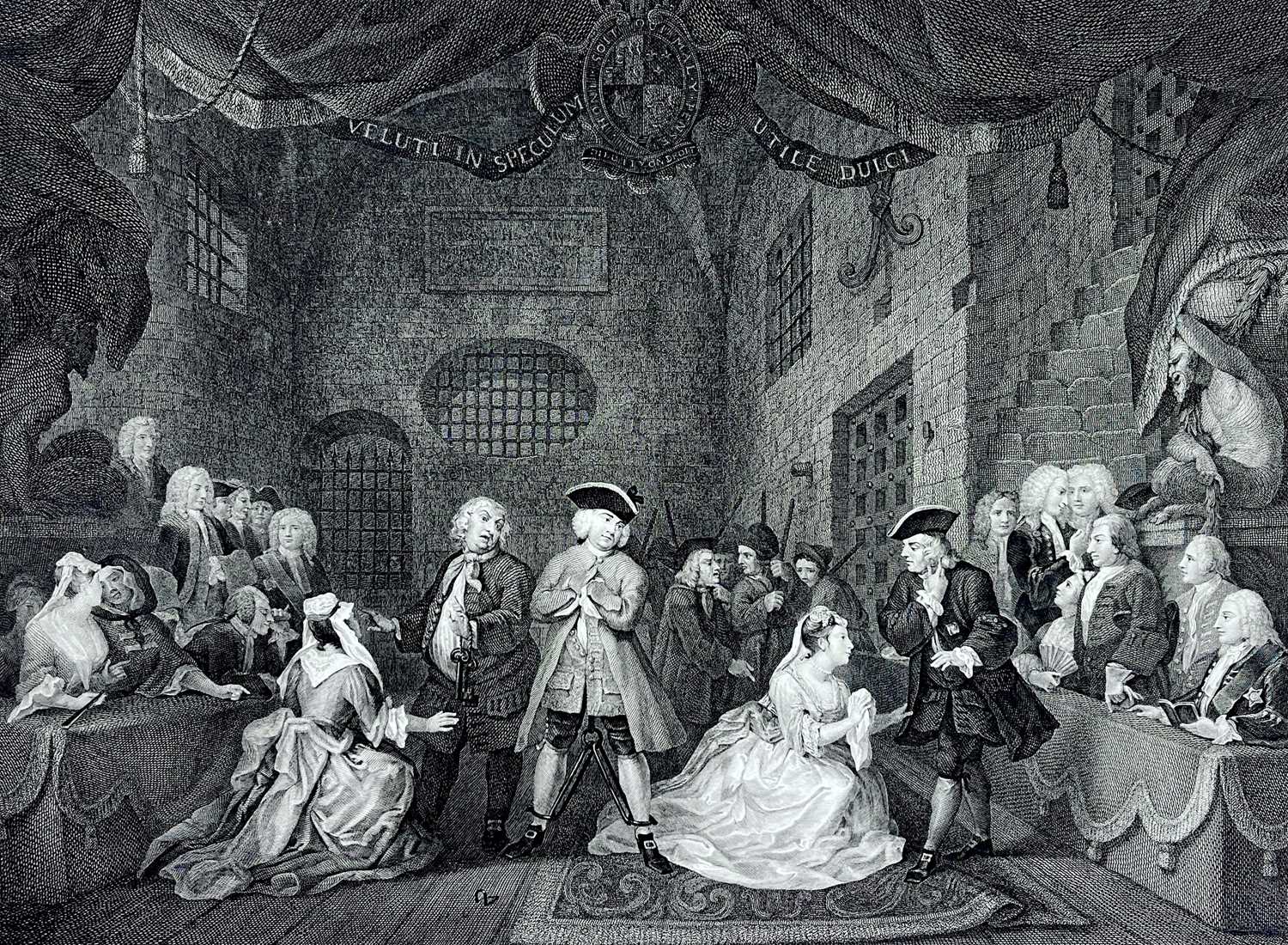 WILLIAM HOGARTH. 'Beggar's Opera, Act II,' large folio engraving by William Blake, strong impression