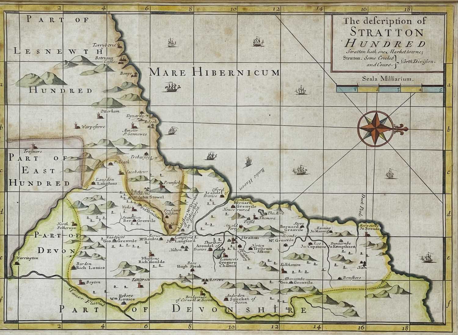 JOHN NORDEN. 'Speculi Brittanniae pars,' four framed and glazed 'Hundred's' engraved maps, Trig, - Image 11 of 13