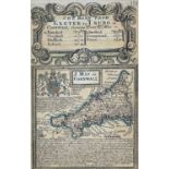OWEN & BOWEN. 'The Road from Exeter to Truro showing Map of Cornwall.' Partially hand coloured,
