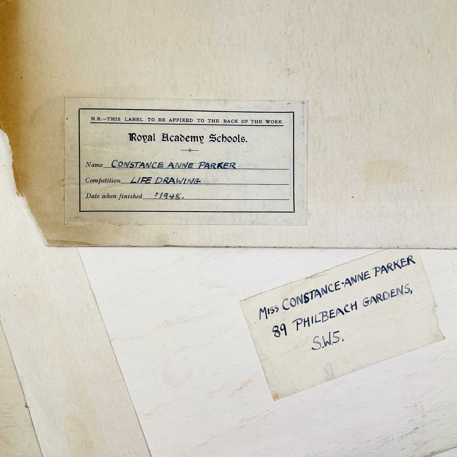 Constance Anne PARKER (1921-2016) Five early pastel/graphite life drawings, two signed and dated - Image 7 of 7