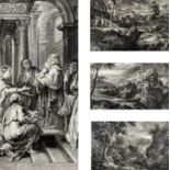 (after) PETER PAUL RUBENS. Three 18th-century copper engravings and one other, approx 64cm x