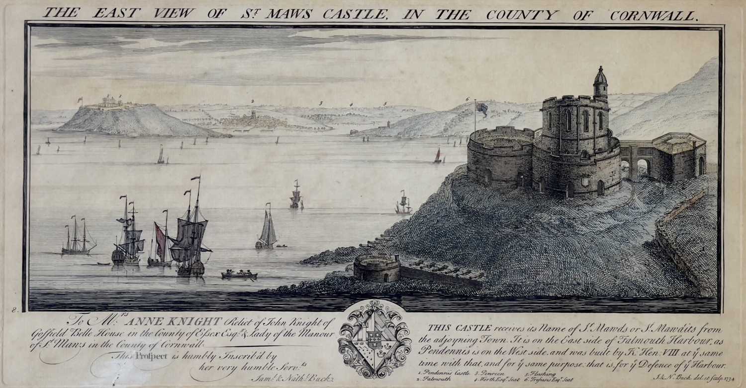 CORNWALL INTEREST: 'The East View of St Maws Castle in the County of Cornwall,' by Samuel and