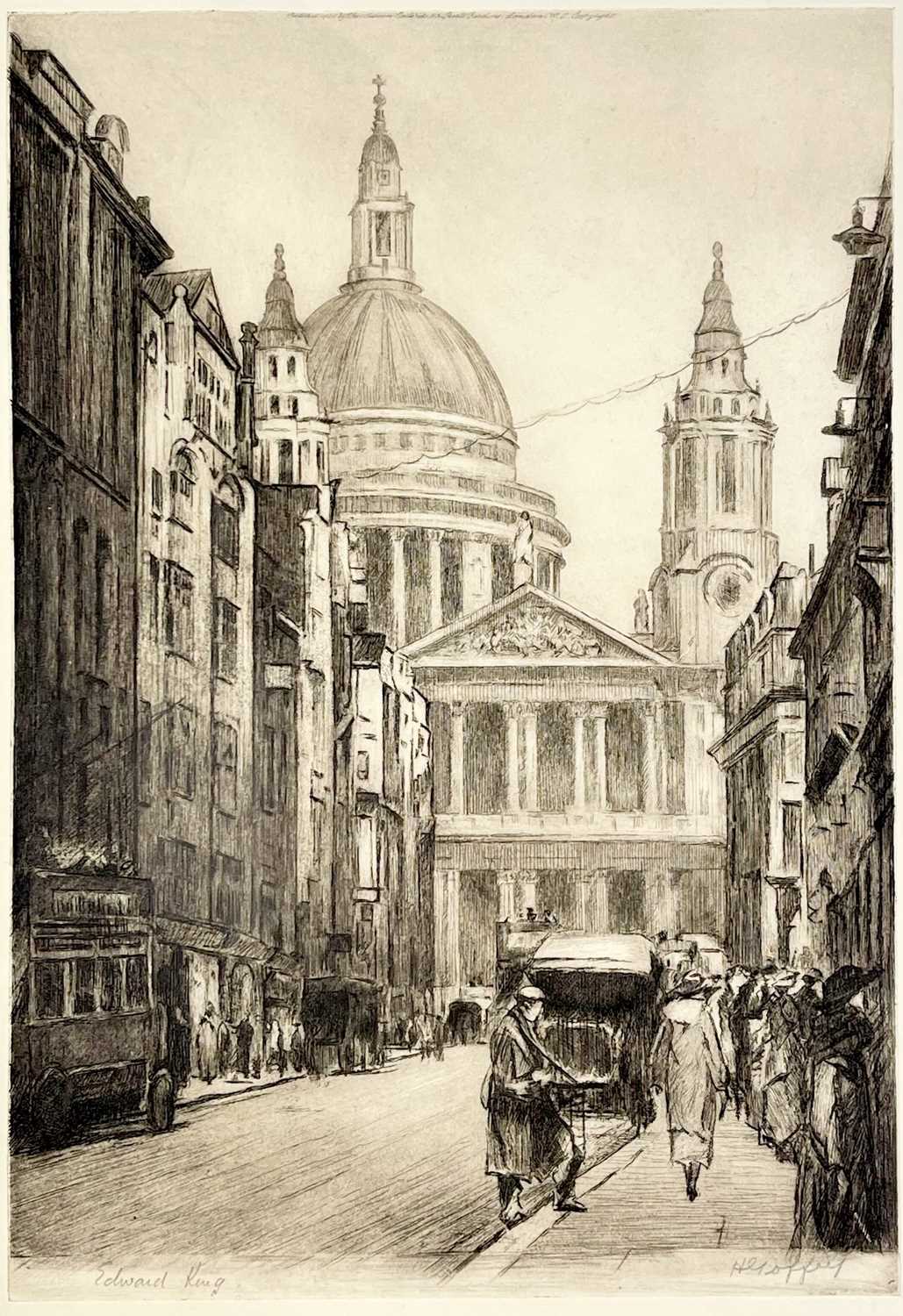 EDWARD KING. 'St Paul's Cathedral,' etching by H. Goffey, signed by both in graphite, original