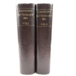 SAMUEL JOHNSON. 'A Dictionary of the English Language,' in two volumes, frontis engraving lacking