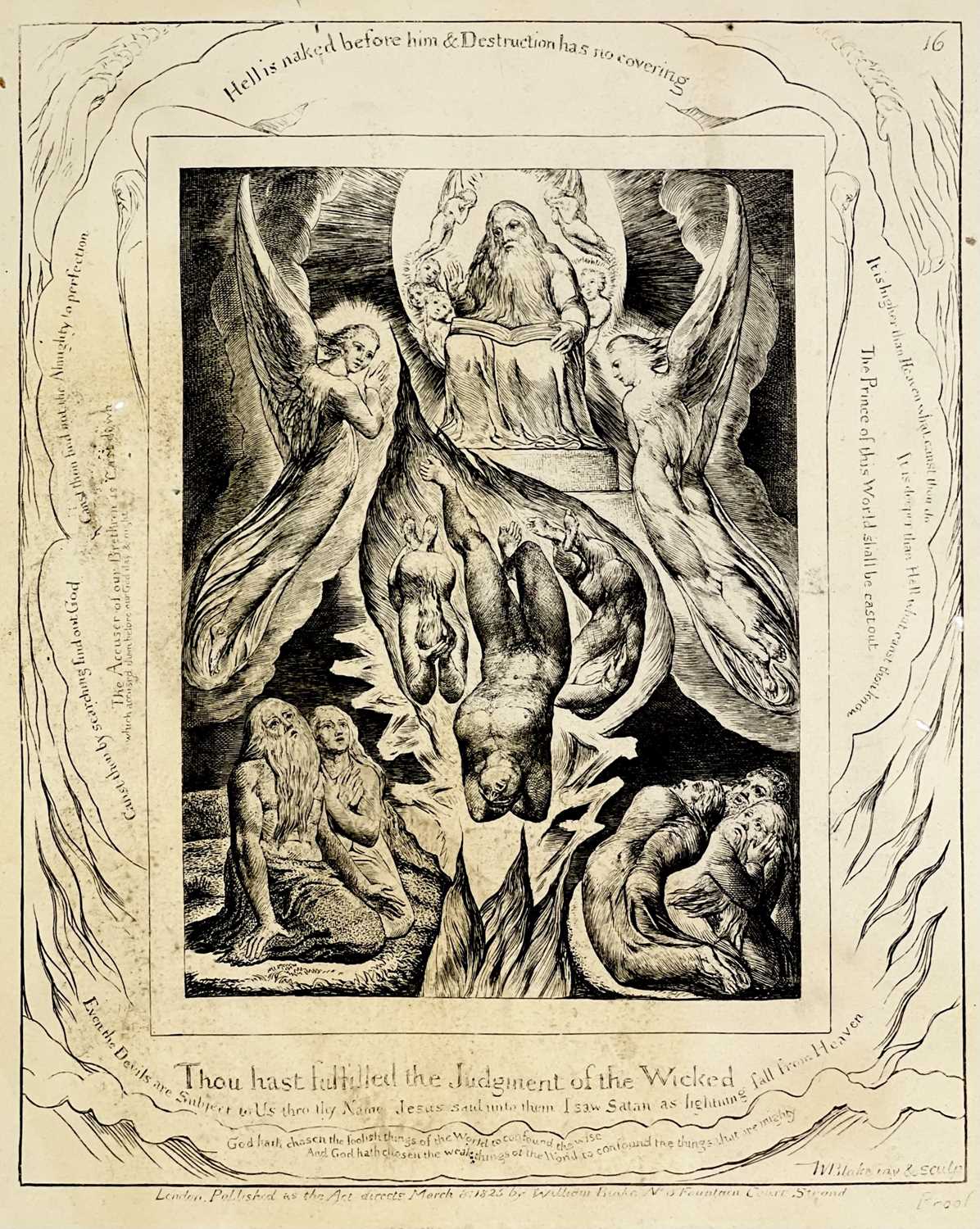 William Blake (1757-1827) Thou hast fulfilled the Judgement of the Wicked, 1825 Engraved plate, with