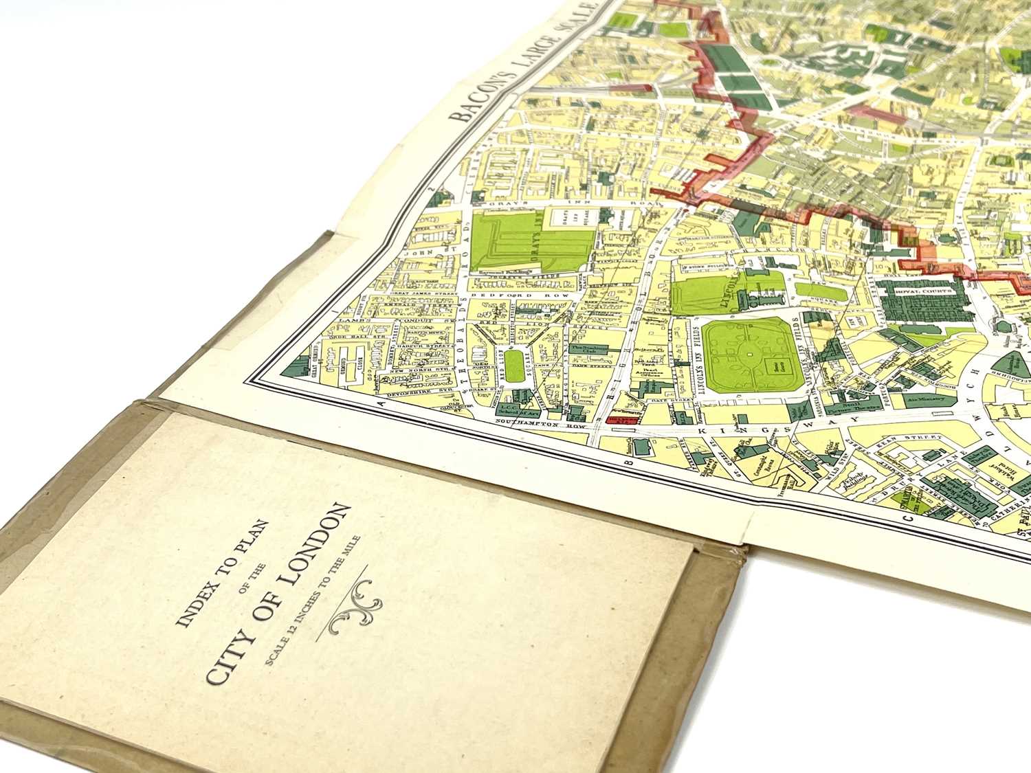 MAPS. 'Bacon's Large Scale Plan for the City of London,' folding plan of the City, on a scale of - Image 4 of 8