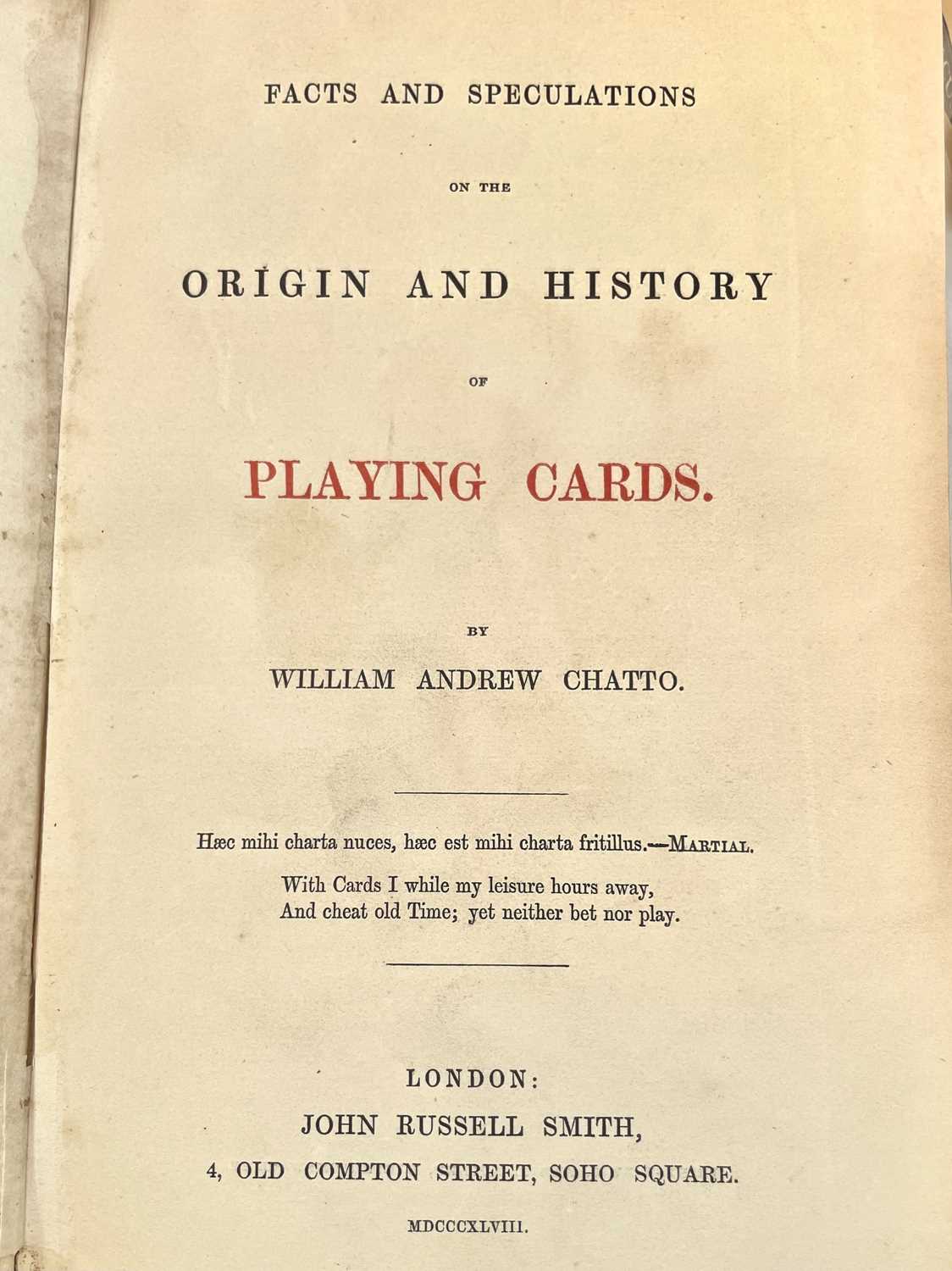 OCCULT and PLAYING CARD Interest. 'The History of Playing Cards, with Anecdotes of their use in - Image 6 of 14