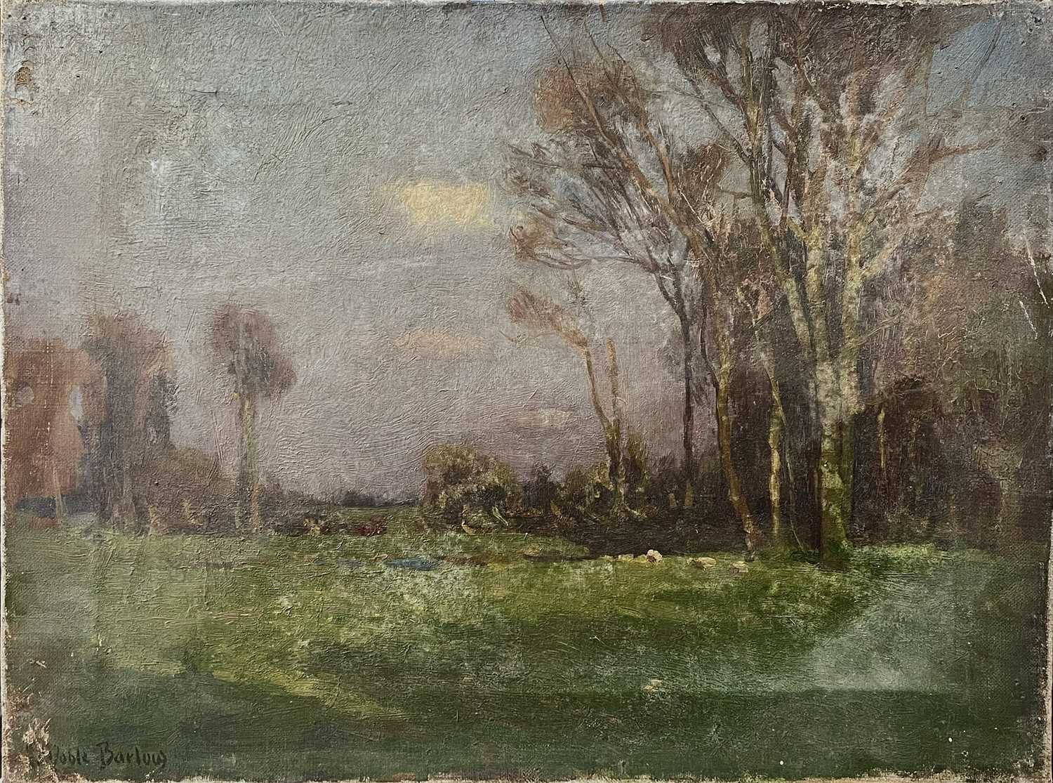 John Noble BARLOW (1861-1917) French Landscape Oil on canvas Signed Further signed to verso 30 x