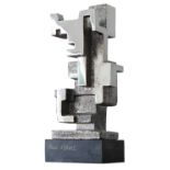 Paul MOUNT (1922-2009) Sculptural Form Stainless steel Signed to slate base Height including base