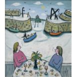 Joan GILLCHREST (1918-2008) Having a Drink at the Lobster Pot