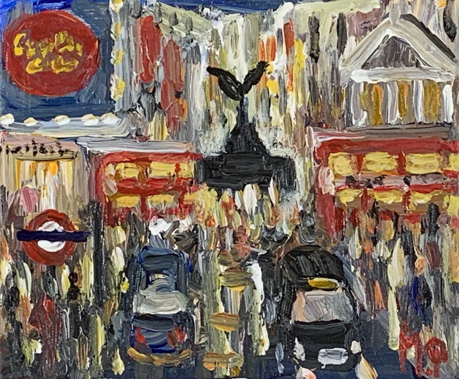 Michael QUIRKE (1946) London Street Scene Oil on canvas Signed 26 x 30cmThere are no condition