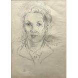 Bernard Howell LEACH (1879-1979) Portrait of the artist Marion Grace Hocken, 1947 Pencil on
