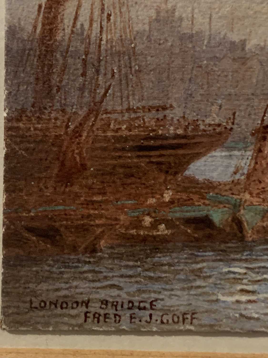 Frederick Edward Joseph GOFF (1855-1931) London Bridge Watercolour Signed 13 x 18cm - Image 4 of 4