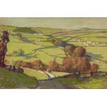 Harry Epworth ALLEN (1894-1958) A Rural Landscape Mixed media 19 x 27cm