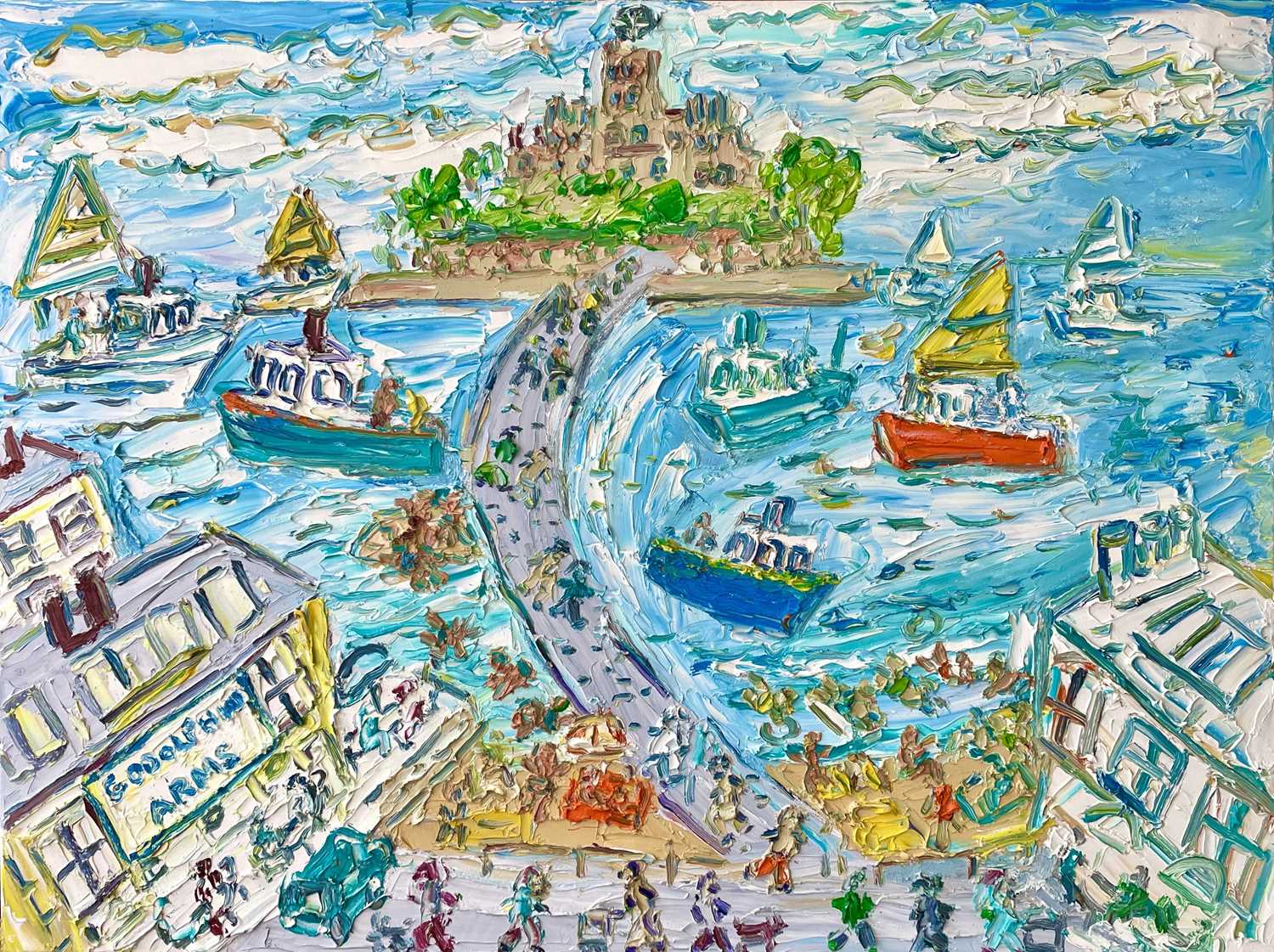 Sean HAYDEN (1979) St Michaels Mount Oil on canvas Signed Further signed to verso 77 x 102cm