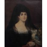 Jean Hilaire BELLOC (1786-1866) Portrait of a Woman in Mantilla Oil on canvas Signed and dated
