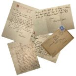 Bernard LEACH 1887-1979Three handwritten letters to Commander Reynolds Sharp RNRThe first letter