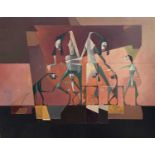 Bernard ROBINSON (1912-1970) Abstract Figures Oil on board 52 x 66cm