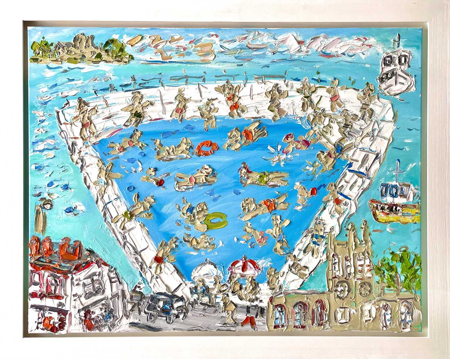 Sean HAYDEN (1979) Jubilee Pool Penzance Oil on canvas Signed to verso 70 x 90cm - Image 2 of 3