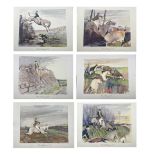 Richard 'Seal' Copeland WEATHERBY (1881-1953) Hounds Running The set of six lithographs 42.5x50cm