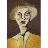 Benjamin CARRIVICK (1980) Female Portrait Oil on board Signed 29 x 20cm