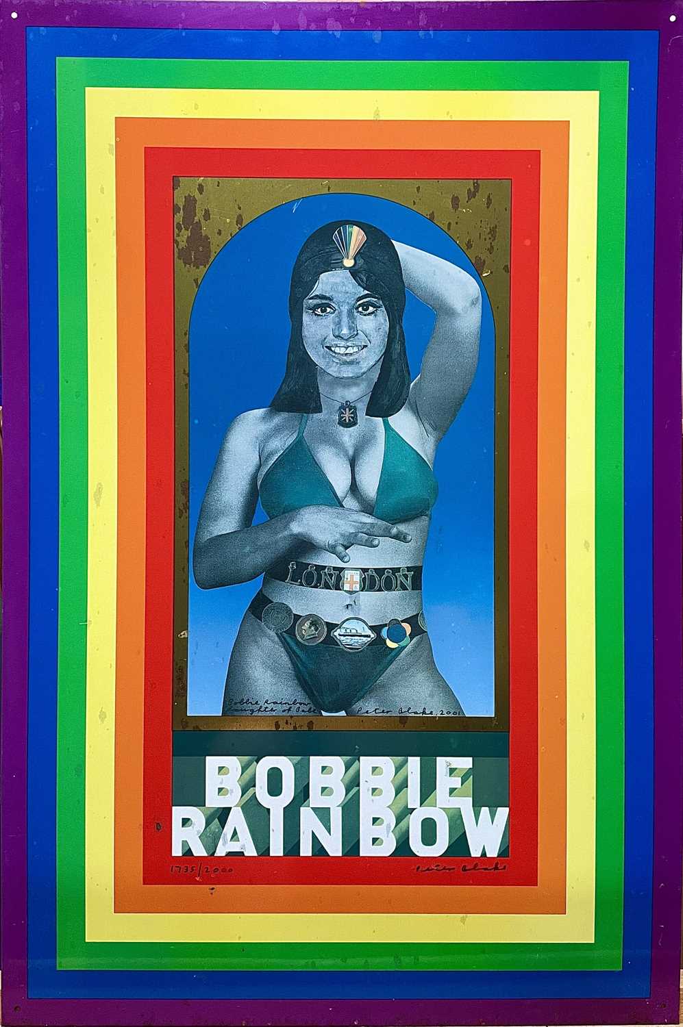Peter BLAKE (1932) Bobbie Rainbow (2001) Lithograph on tin Signed 66 x 44cm 1735/2000 There are