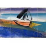 Mary STORK (1938-2007) Sailing Boat Mixed media Signed and dated '03 Further signed and inscribed to