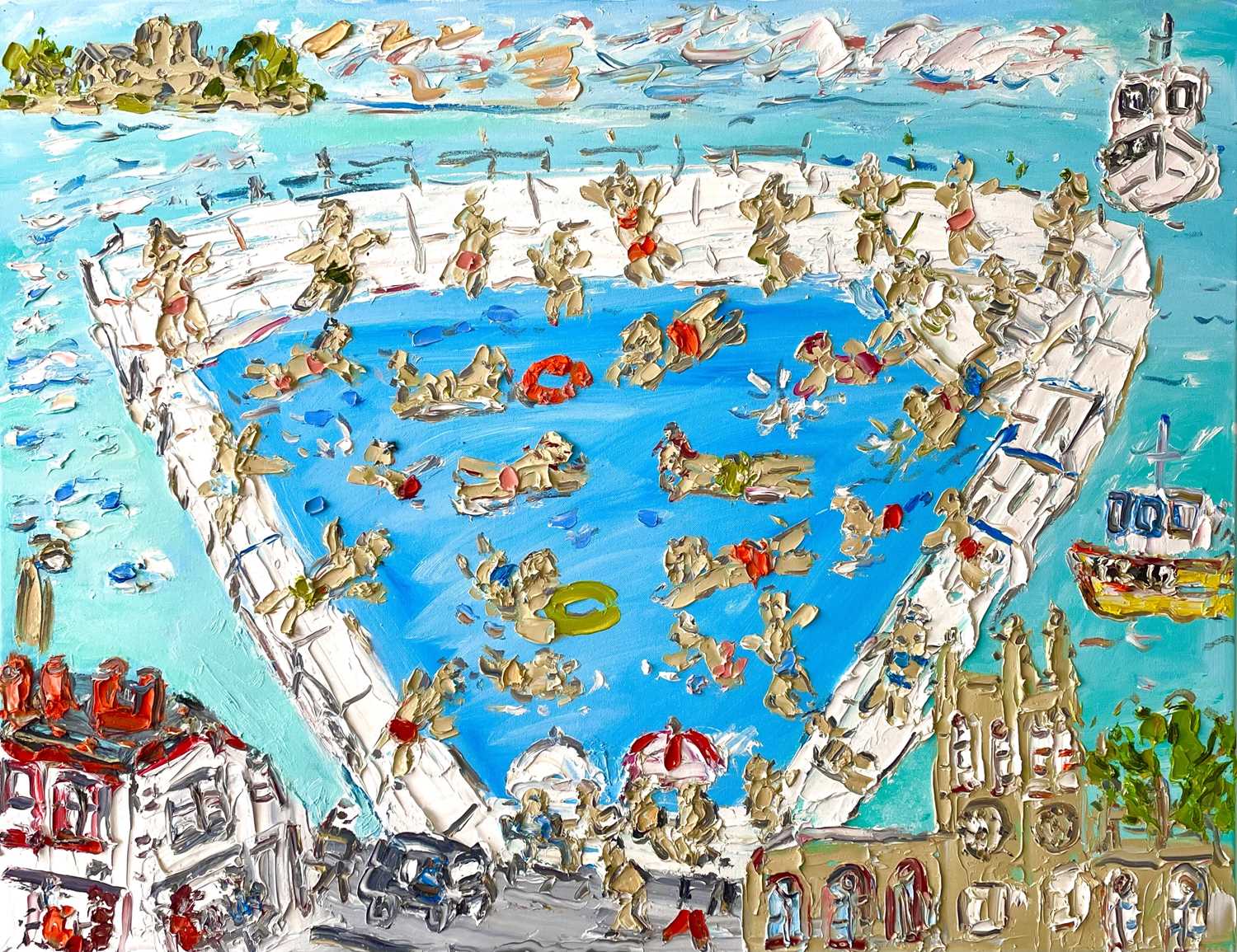 Sean HAYDEN (1979) Jubilee Pool Penzance Oil on canvas Signed to verso 70 x 90cm