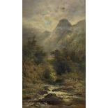 William WIDGERY (1822-1893) The Teign Valley Oil on canvas Signed 114x68cm