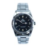 A rare Rolex Explorer Perpetual Mk1 gentleman's stainless steel bracelet wristwatch.