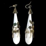 A good pair of late Georgian chalcedony earrings.