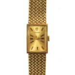 A 9ct gold Tudor ladies manual wind bracelet wristwatch.