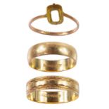 Three 9ct gold rings