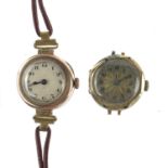Two 9ct hallmarked gold ladies manual wind wristwatches.
