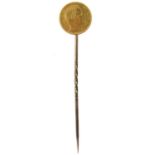 A Napoleon III 5 Franc gold coin tie pin.