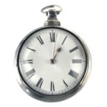 An early Victorian silver pair cased pocket watch.