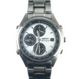 A Seiko Chronograph quartz stainless steel gentleman's bracelet wristwatch.