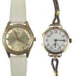 An early 20th century 9ct gold trench manual wind wristwatch.