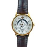 A Versace automatic GMT gentleman's gold plated gentleman's wristwatch.