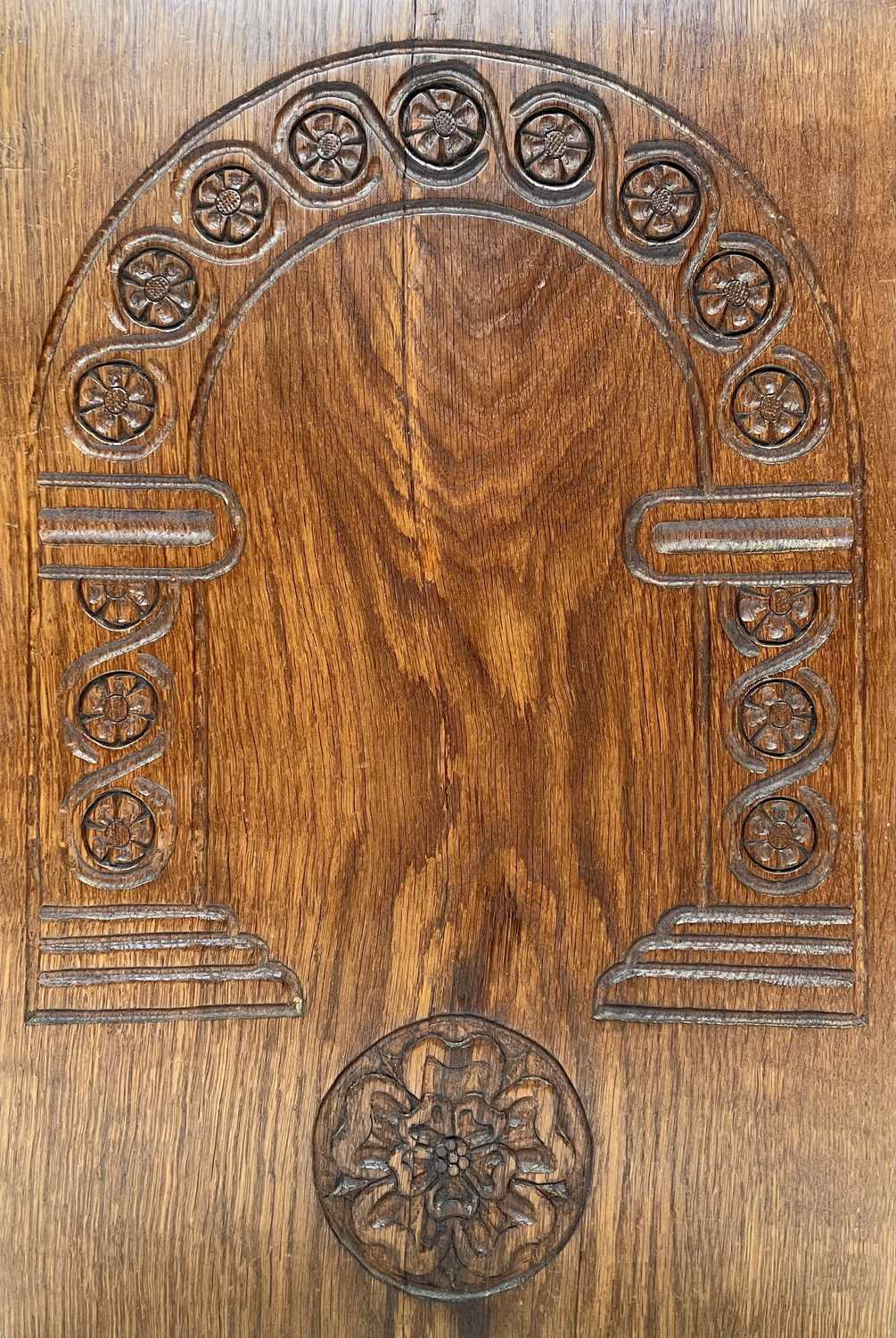 Seven carved oak panels by David Greenacre. - Image 4 of 12