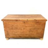 A pine blanket box, circa 1900.