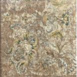 A silk embroidered picture, 18th century.