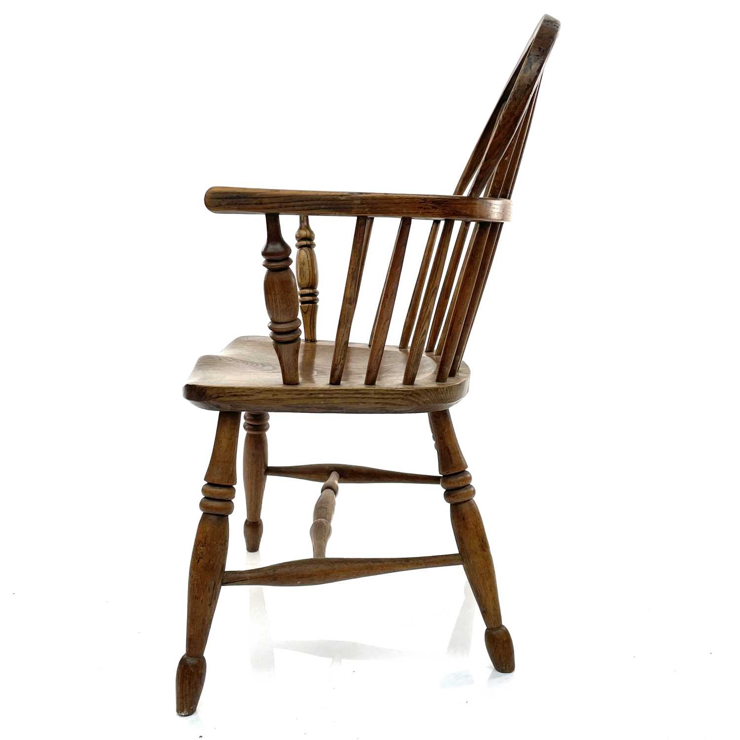 An ash and elm windsor armchair, 19th century. - Image 2 of 7